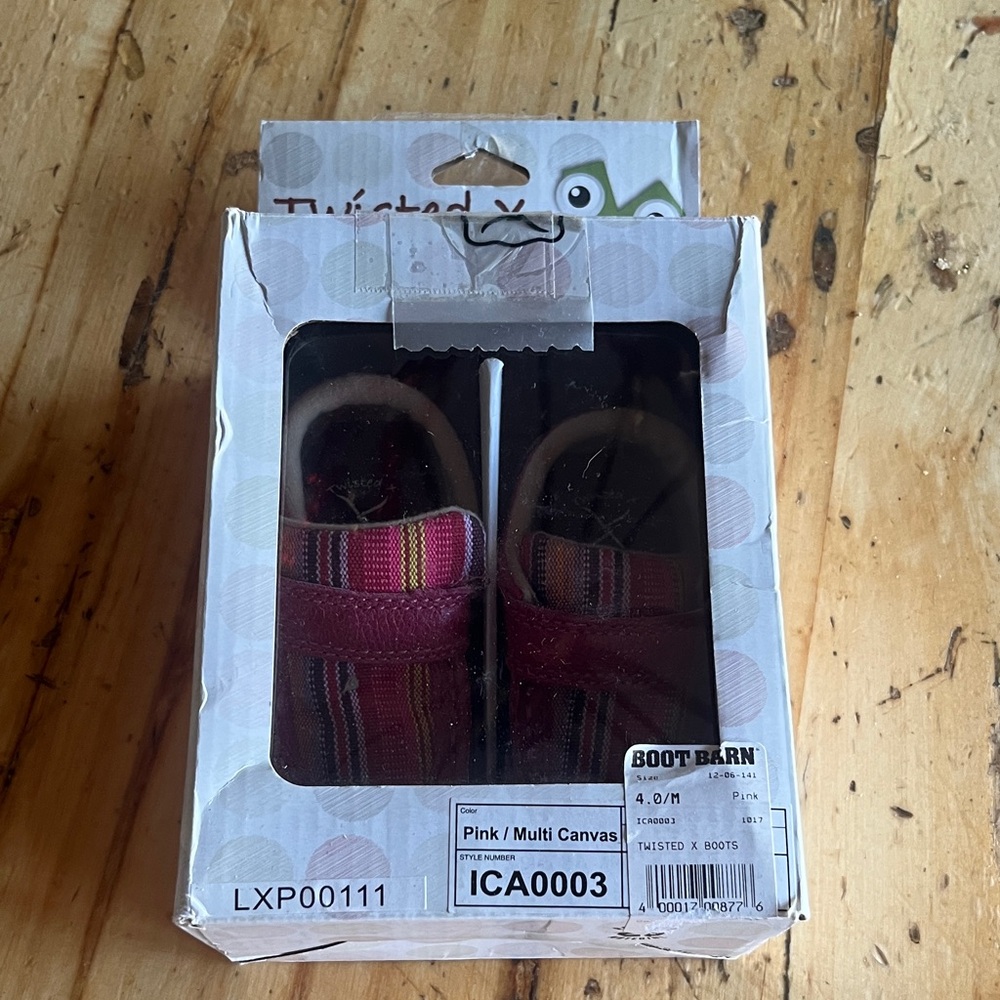 Twisted X Kids Pink Multi-Stripe Canvas Shoes